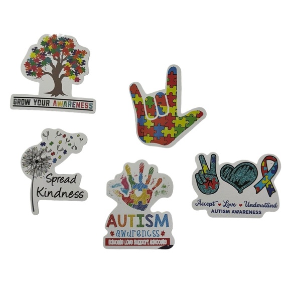 🧩❤️Autism Awareness 5 Pack Of Stickers🧩❤️ - Picture 1 of 1